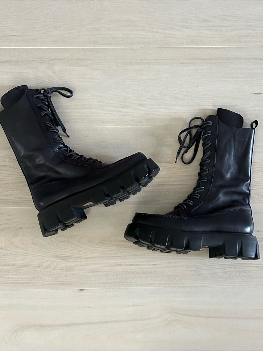 black free people lace up combat boots